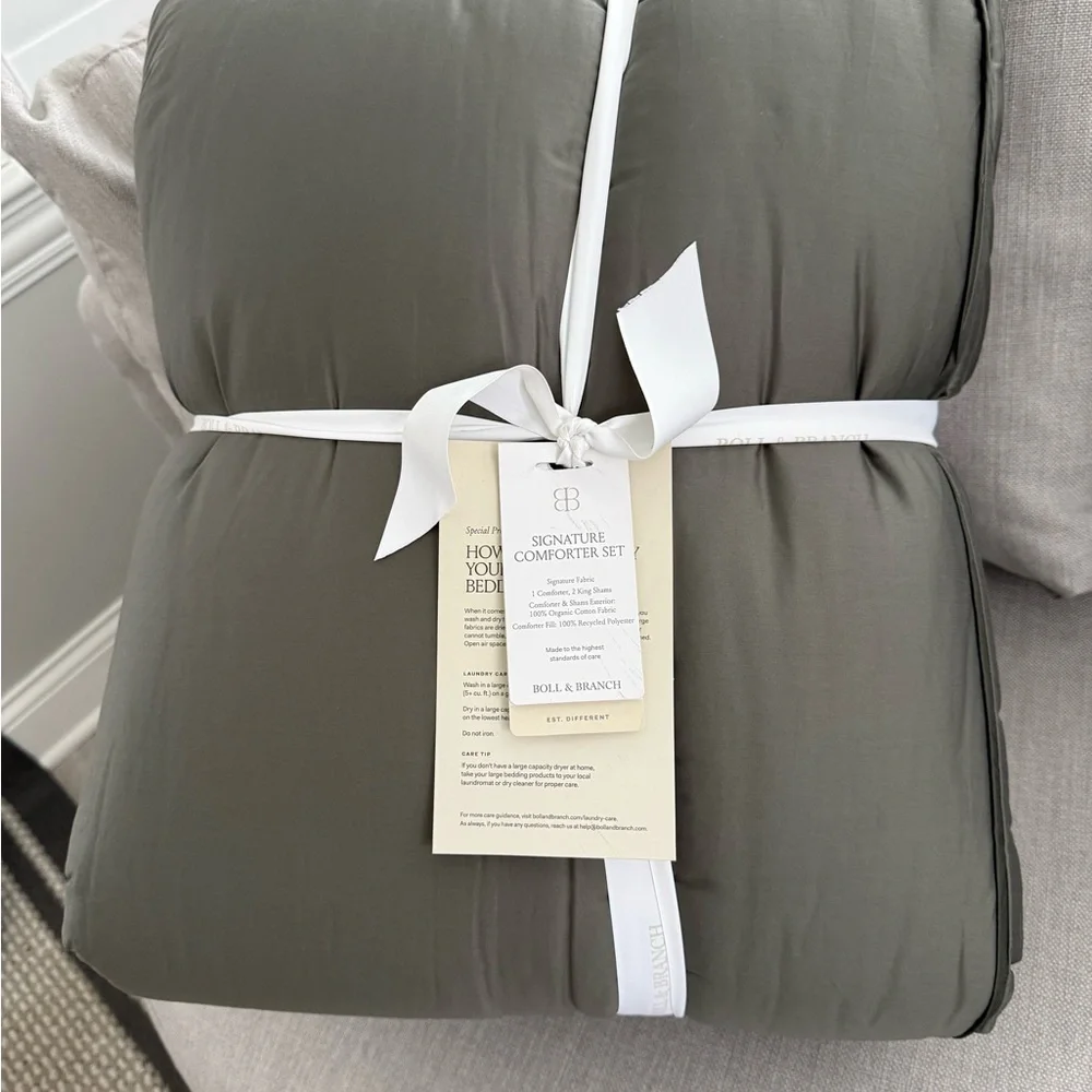 Boll & Branch NWT King/Cal Signature Comforter NEW Color Juniper 🔥No offer item🔥